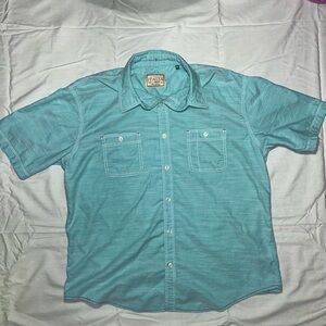 Italia Aqua Blue Casual Button Down Men’s Shirt